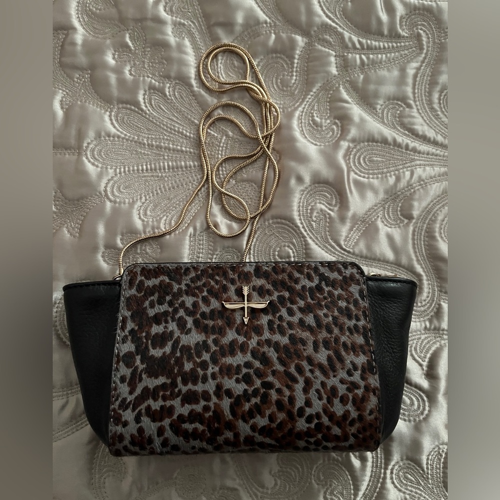 Pour La Victoire Leopard Print Crossbody Bag